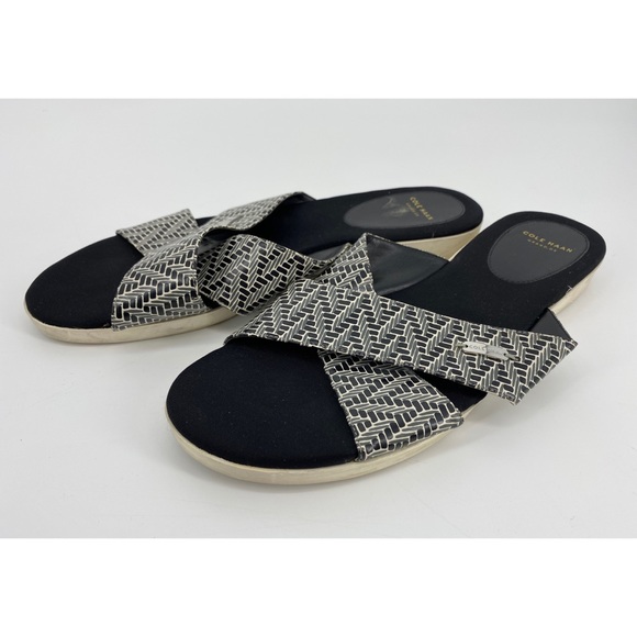 Cole Haan Black Green Grand Slides Slip On Sandals - Picture 2 of 6